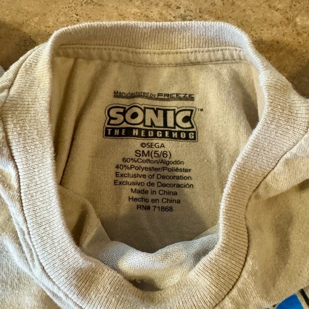 Sega Sonic the Hedgehog Kids Graphic Short Sleeve T-Shirt, Youth Size Small 5/6 - Picture 6 of 6